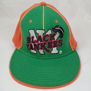 Black Yankees Negro Leagues Baseball Hat Orange/Green J‑HEAD L/XL